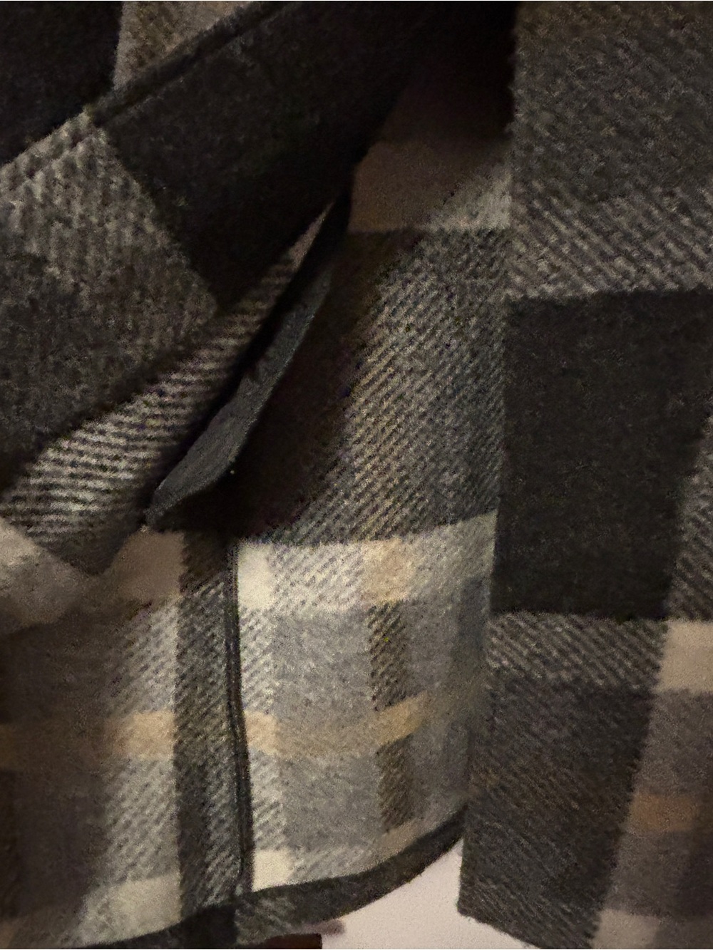 Cynthia Rowley Gray & White Plaid Pea Coat M - Picture 4 of 5